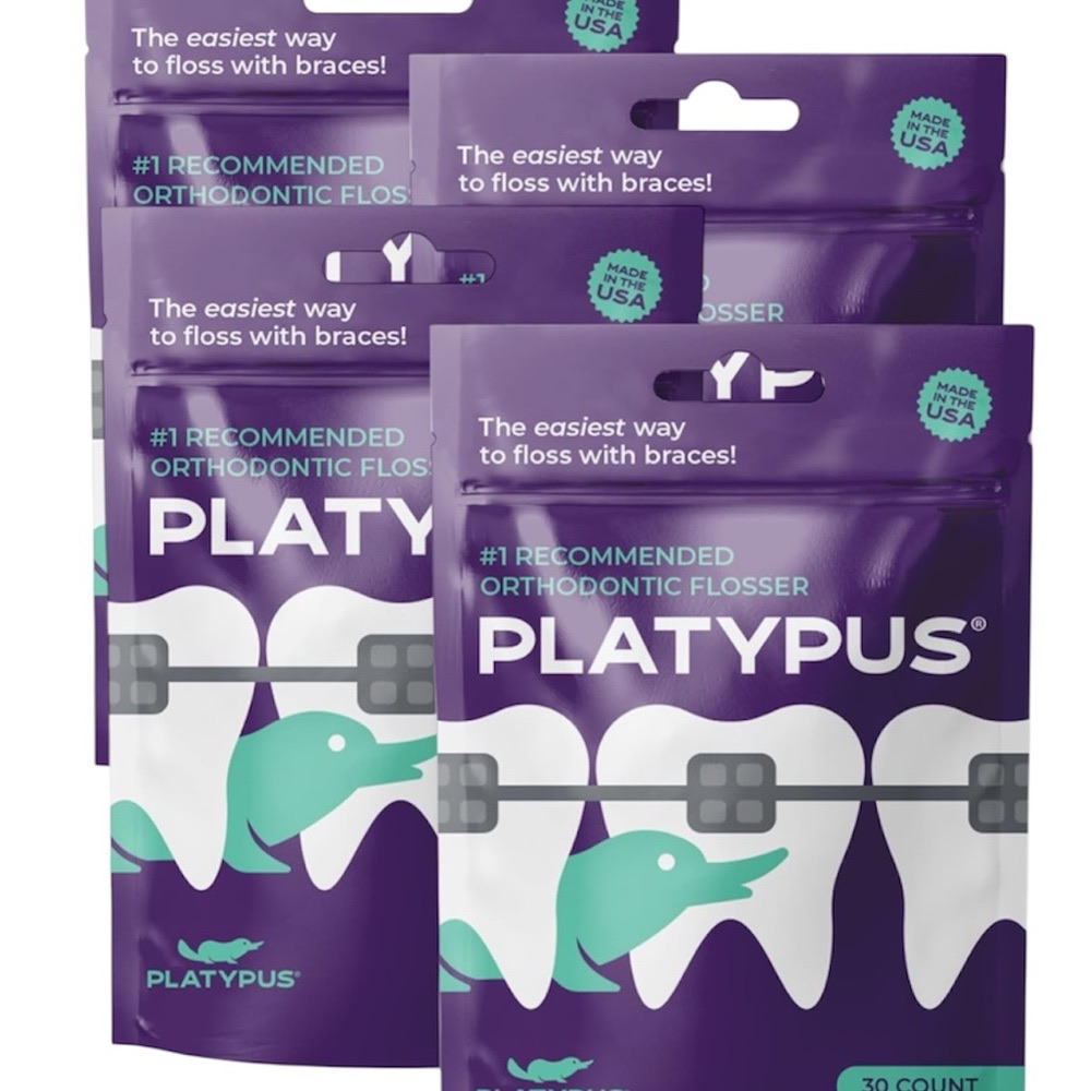 Platypus Orthodontic Flossers For Braces, 30 Count (Pack Of 4)
